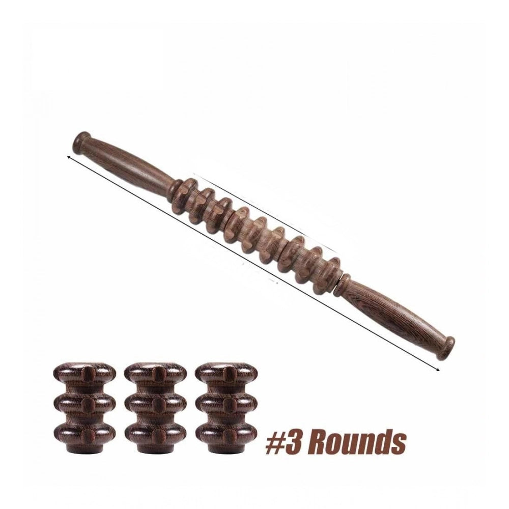 Amfyn Wood Wheel Roller Scraping Tool (Brown)