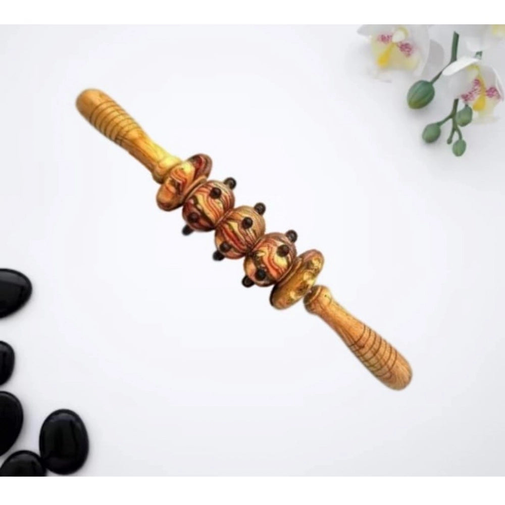 Amfyn Wood wheel Roller Gym Massage Roller (Wood)