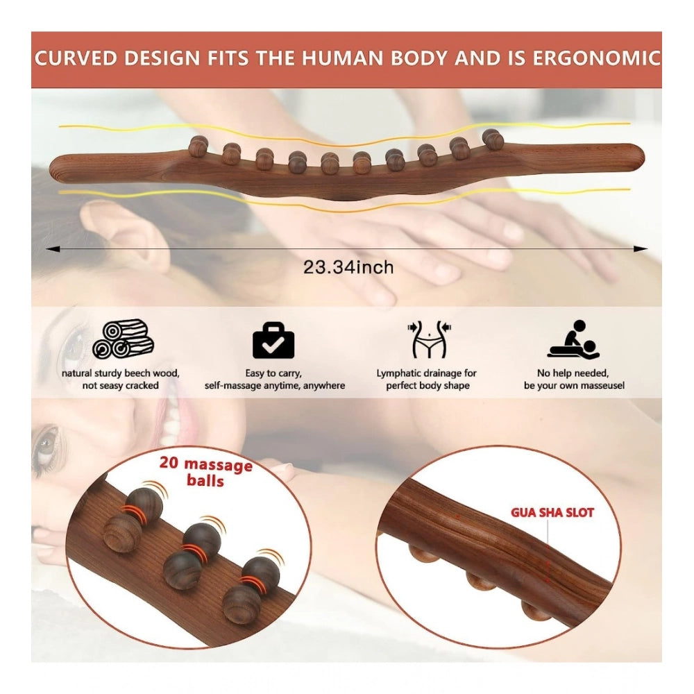 Amfyn Wood Gua Sha Stick Therapy Massager (Brown)