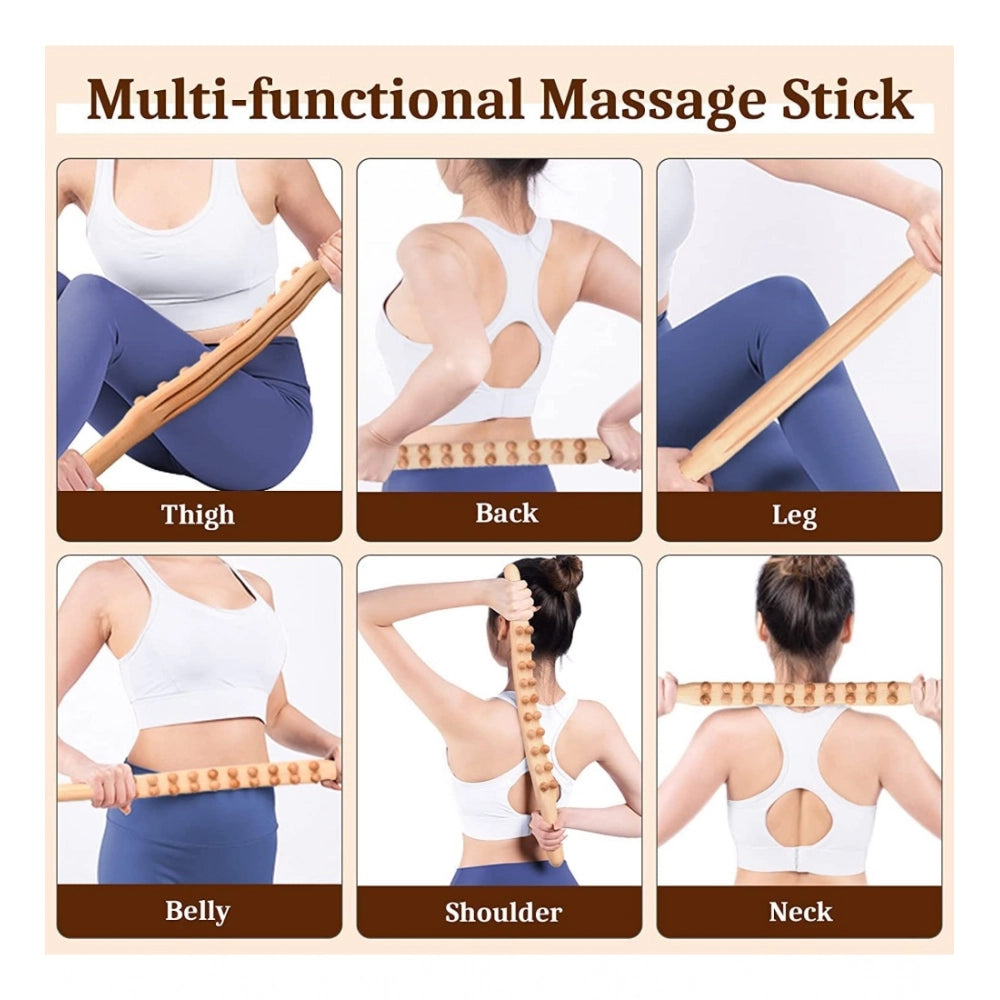 Amfyn Wood Gua Sha Double Row Stick Massager (Wood)