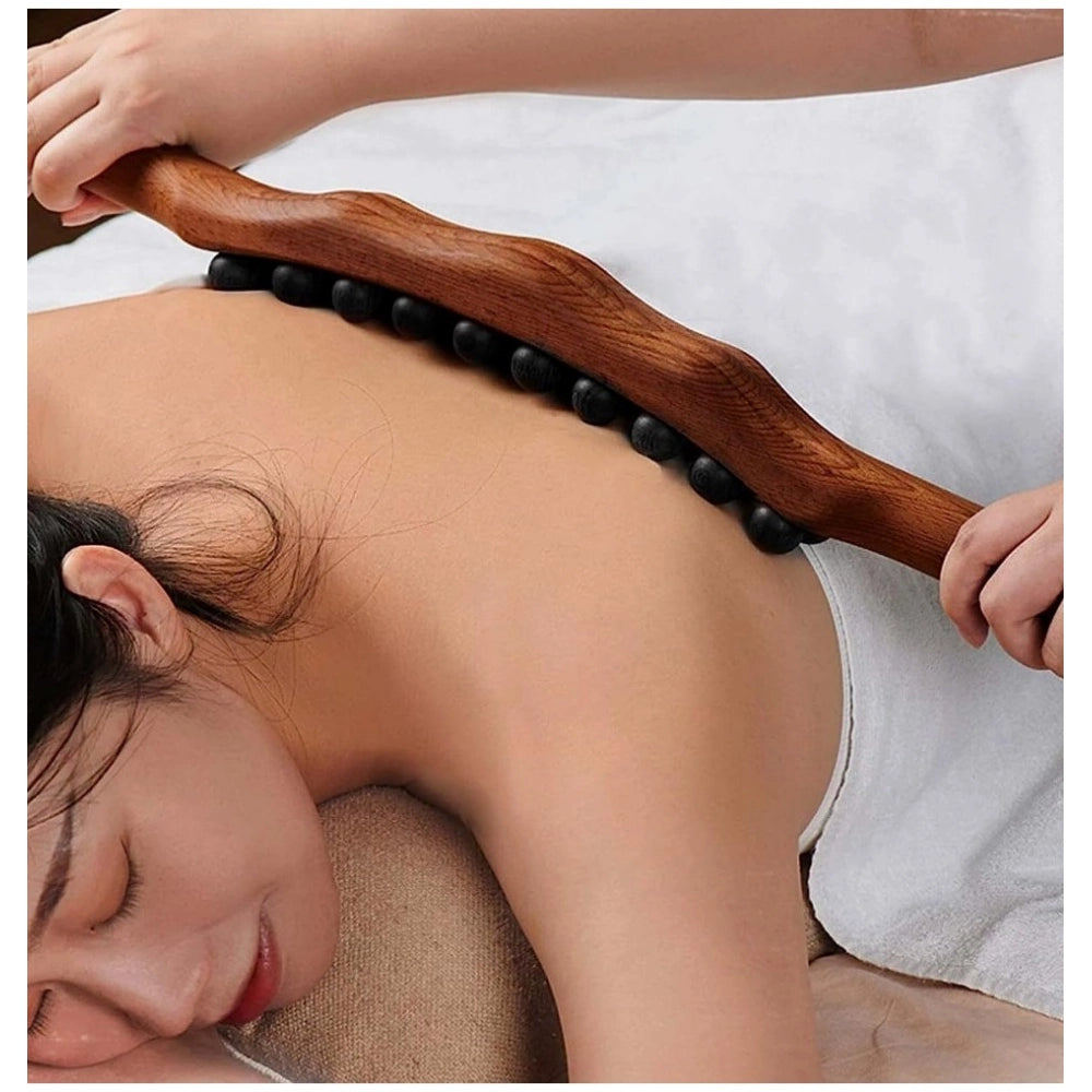 Amfyn Wood Gua Sha Massager Muscle Relaxation Stick (Brown)