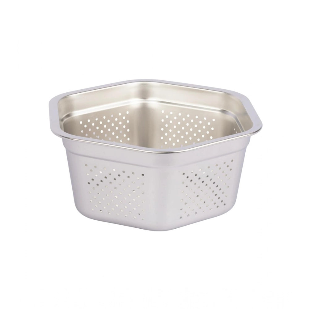 Amfyn Steel Washing Stainless Steel Colander Basin (Silver)