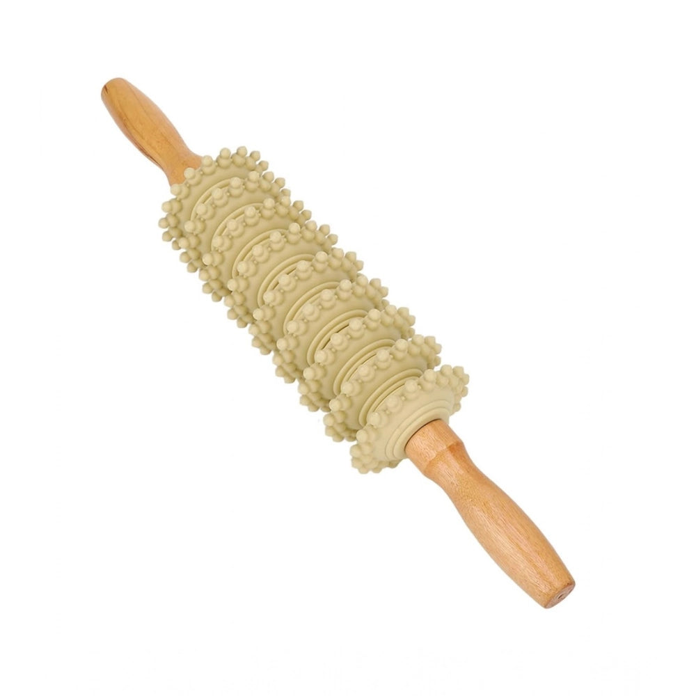 Amfyn Wood 9 Wheel Body Massage Roller (Wood)