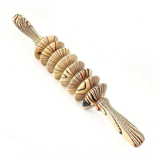 Amfyn Wood 8 Wheels Roller Fancy Gua Sha Trigger Points Muscle (Wood)