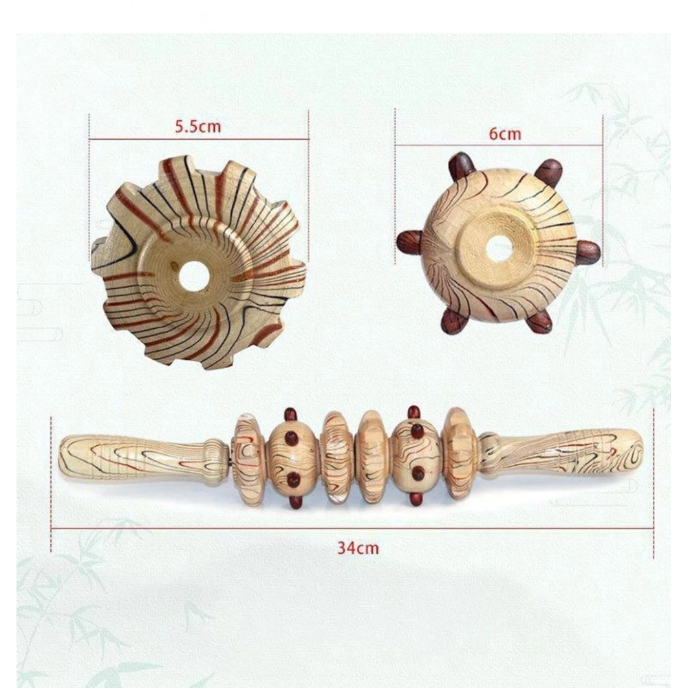 Amfyn Wood 6 Wheel Massage Roller (Wood)