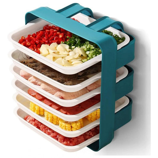 Amfyn Plastic 6 Layer Kitchen Rack Stand (Blue)