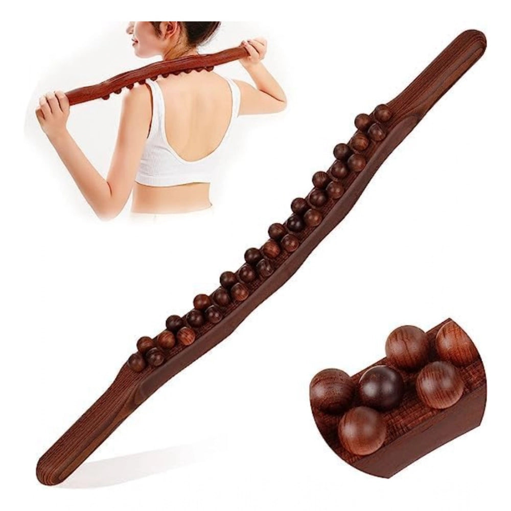 Amfyn Wood Gua Sha Massager Muscle Relaxation Stick (Brown)