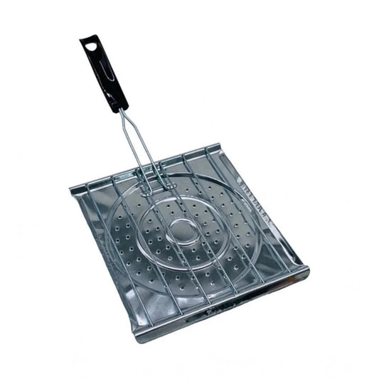 Amfyn Steel Toaster Grill with Foldable Handle Easy to Stainless Steel (Black)