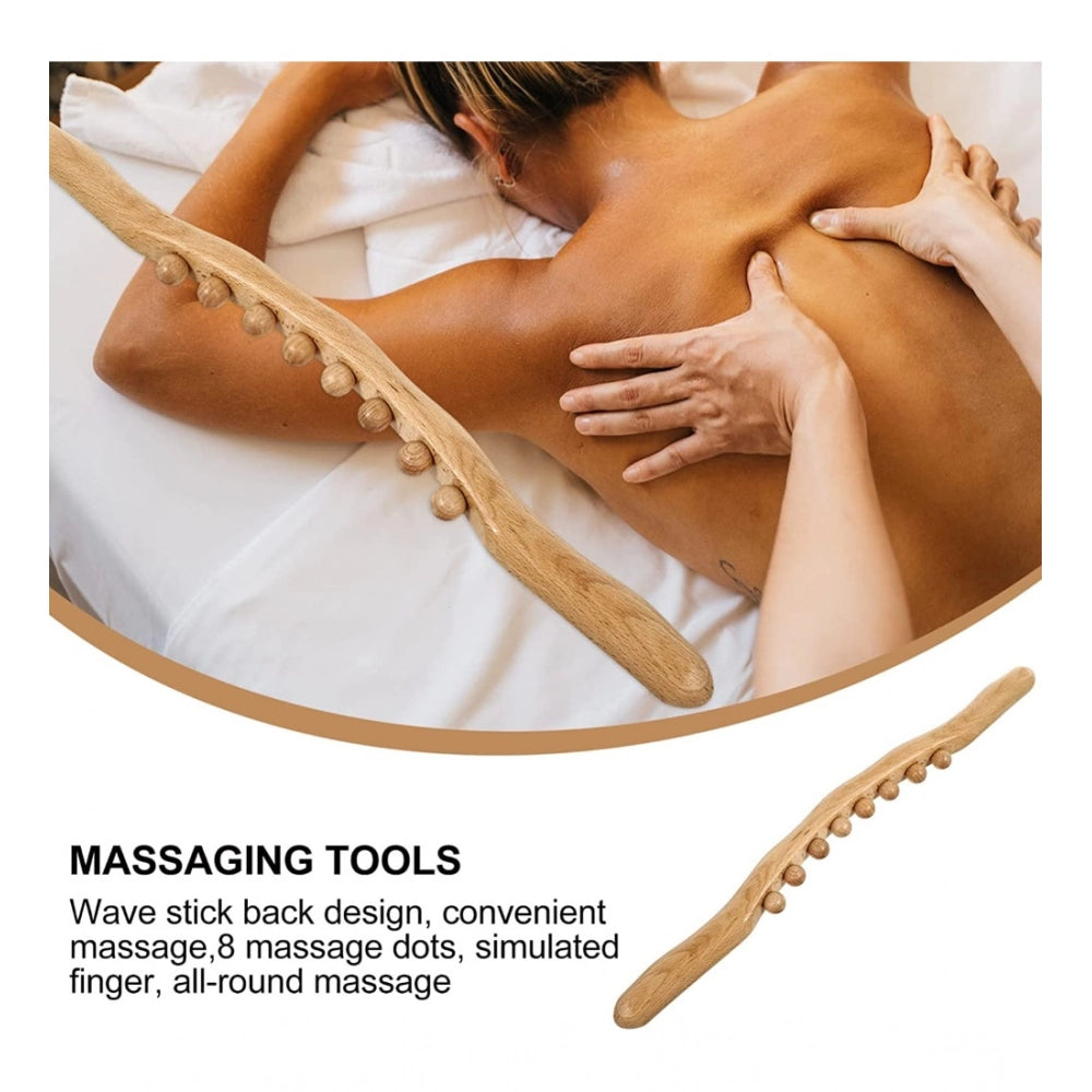 Amfyn Wood Gua Sha Massager Therapy Tool Manual 8 Beads (Wood)