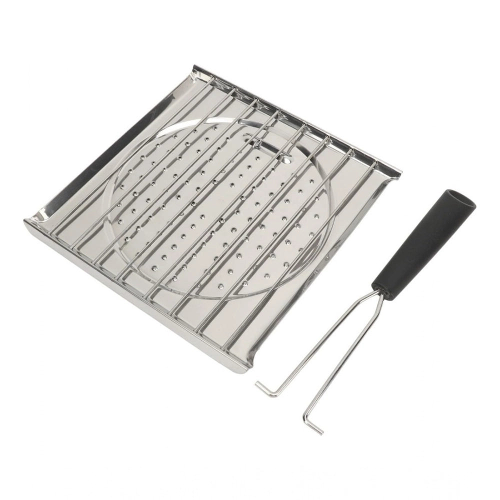 Amfyn Steel Toaster White Foldable Stainless Steel Grilling Pan (Silver)
