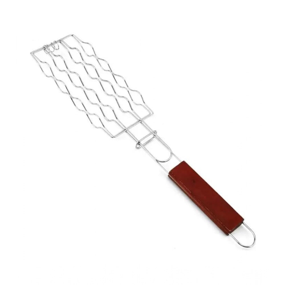 Amfyn Steel Hot Dog Roast Grilling Tray Plated (Silver)