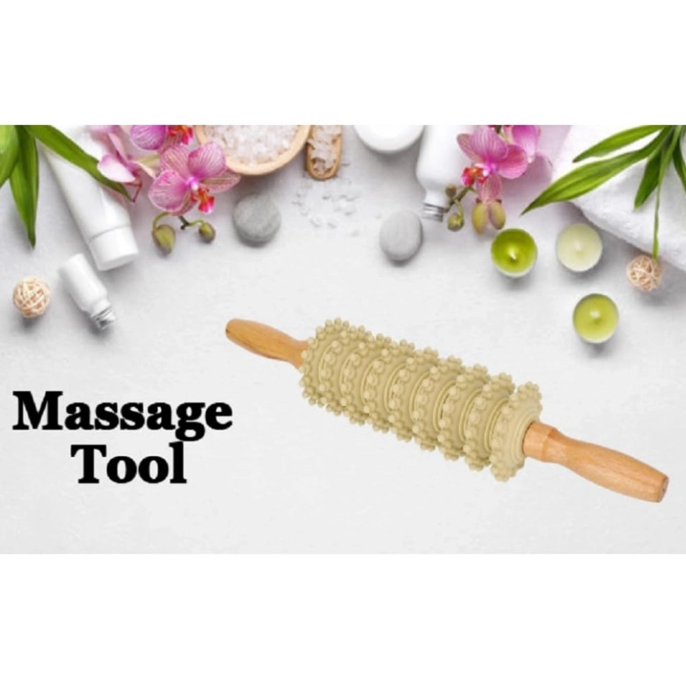 Amfyn Wood 9 Wheel Body Massage Roller (Wood)