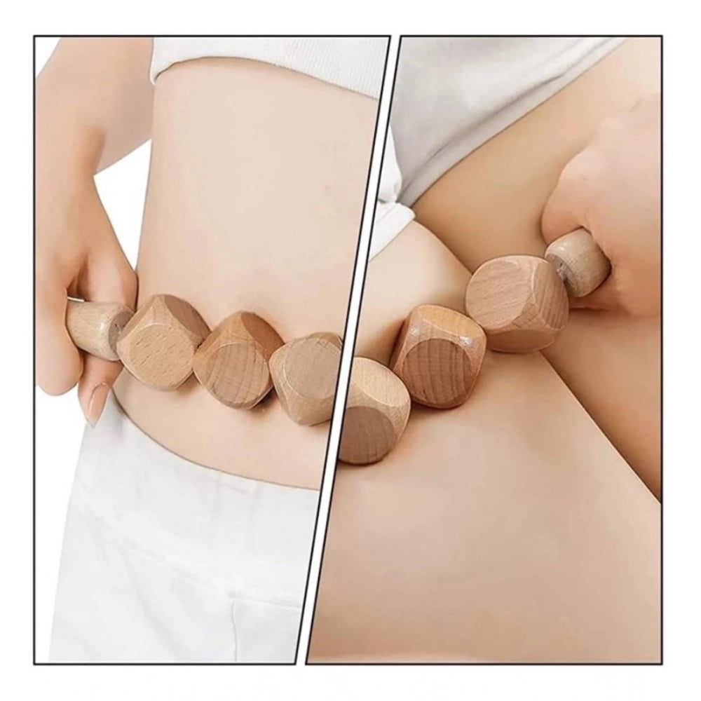 Amfyn Wood 4 Ball Body Roller Massager Stick (Wood)