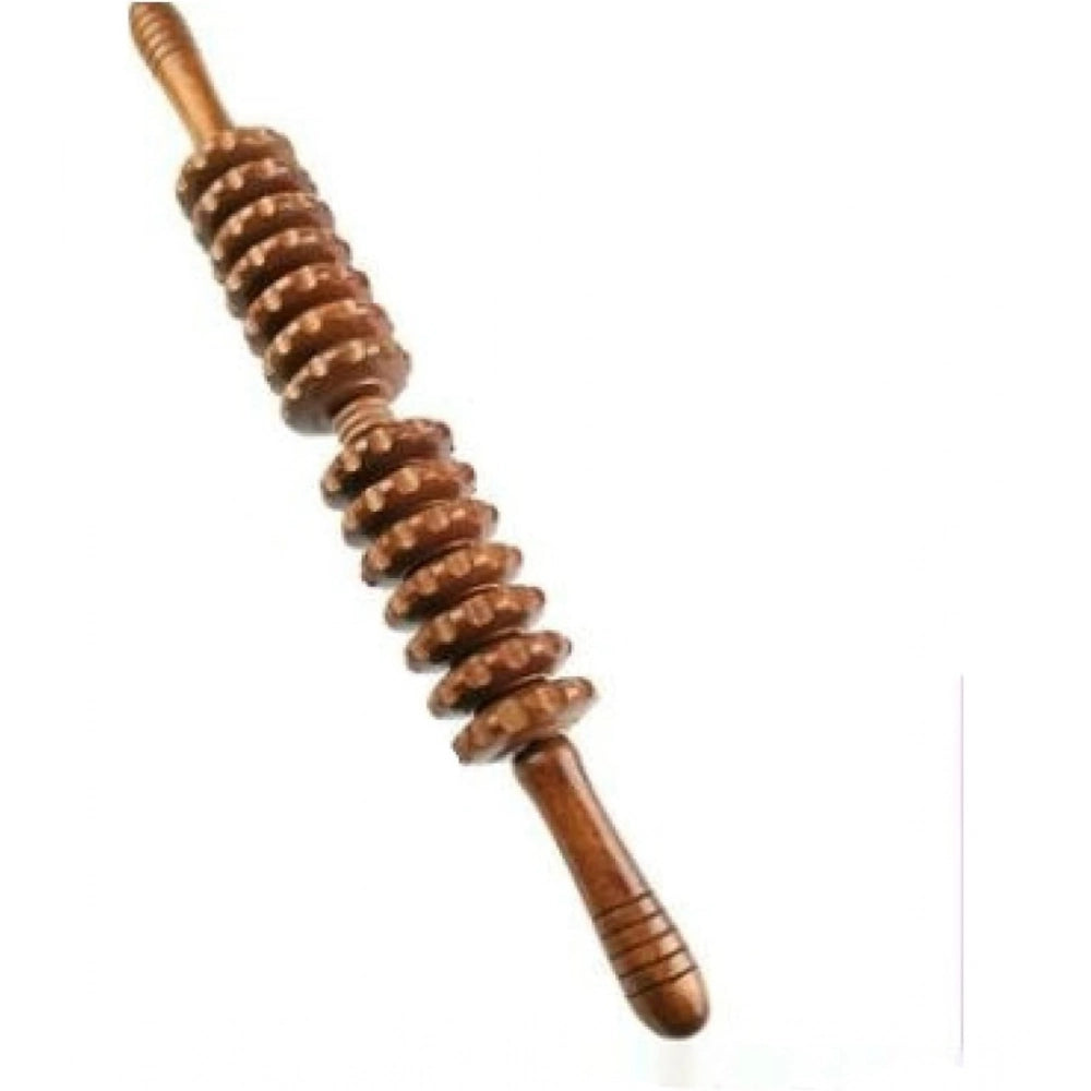Amfyn Wood Massager Muscle Relief Roller Tool (Multicolor)