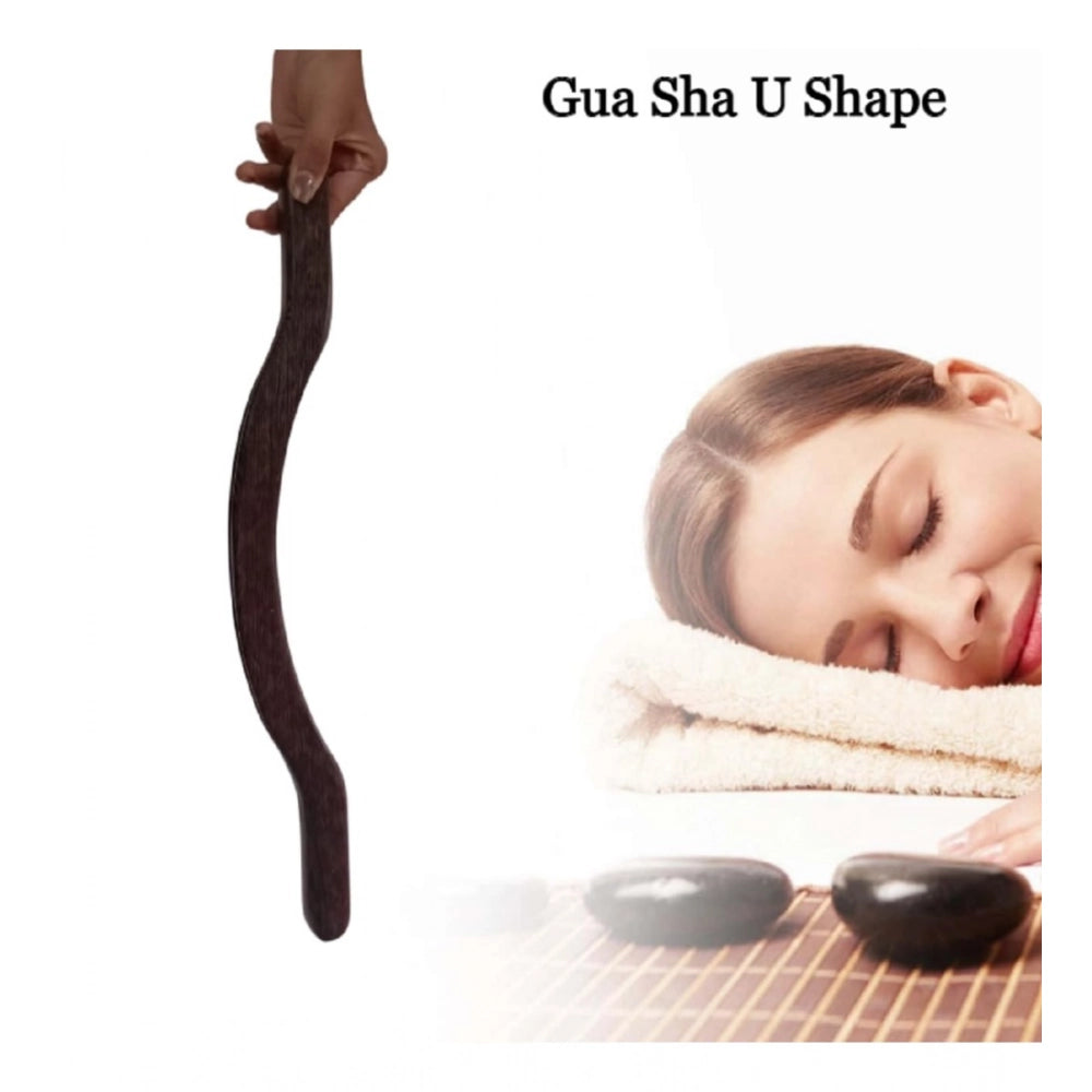 Amfyn Wood U Shape Massage Tools (Brown)