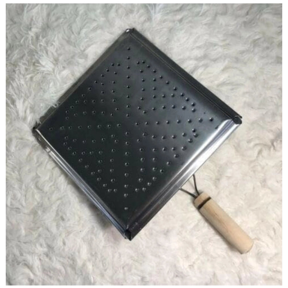 Amfyn Steel Toaster Black Square Stainless Steel Papad Jali (Black)