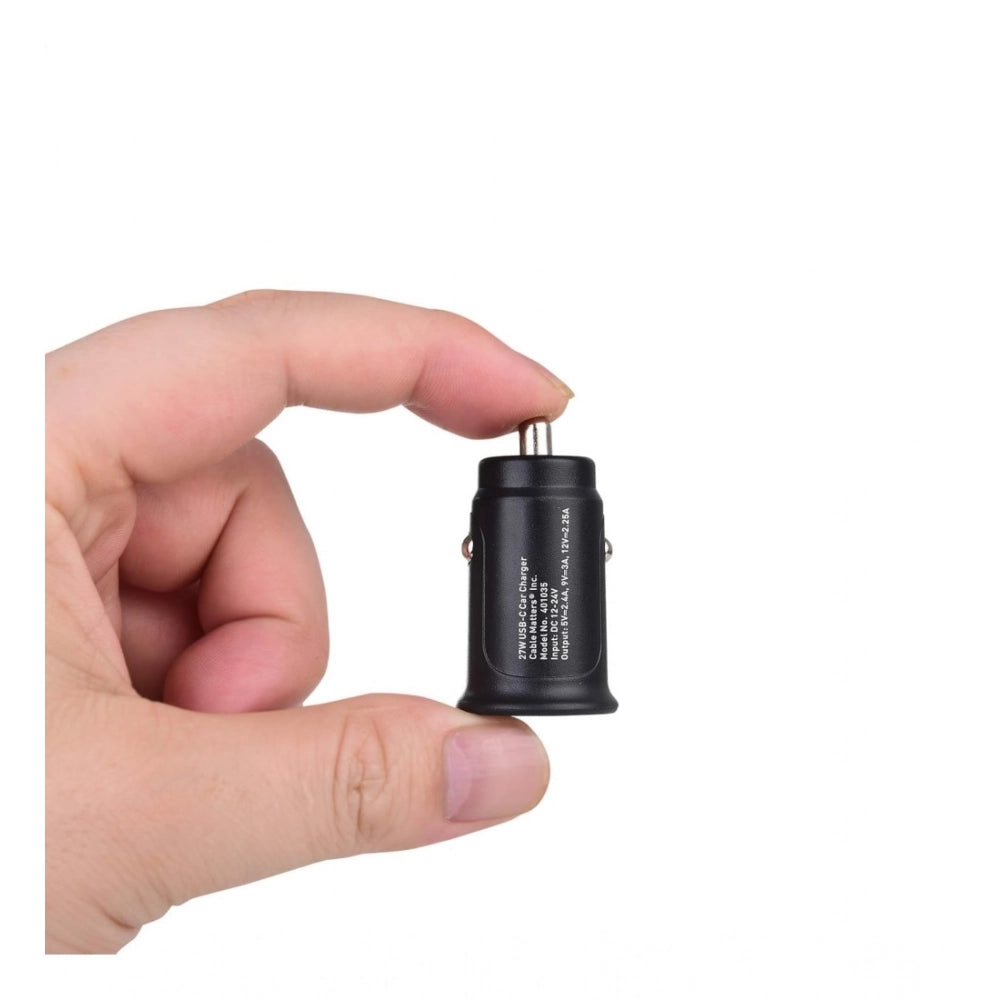 Amfyn Plastic USB-C Car Charger Adapter (Black)