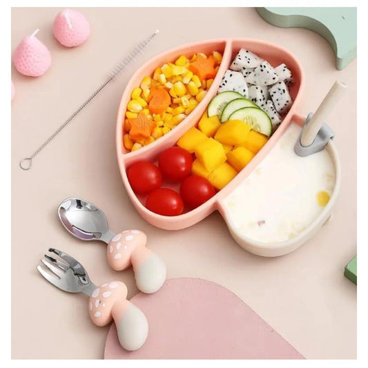 Amfyn Silicon Mushroom Children Plate Tablewar (Multicolor)