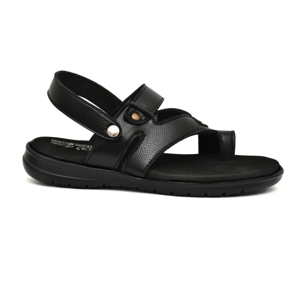 Amfyn Men's Synthetic Solid Slip On Airmix Slipper (Black)