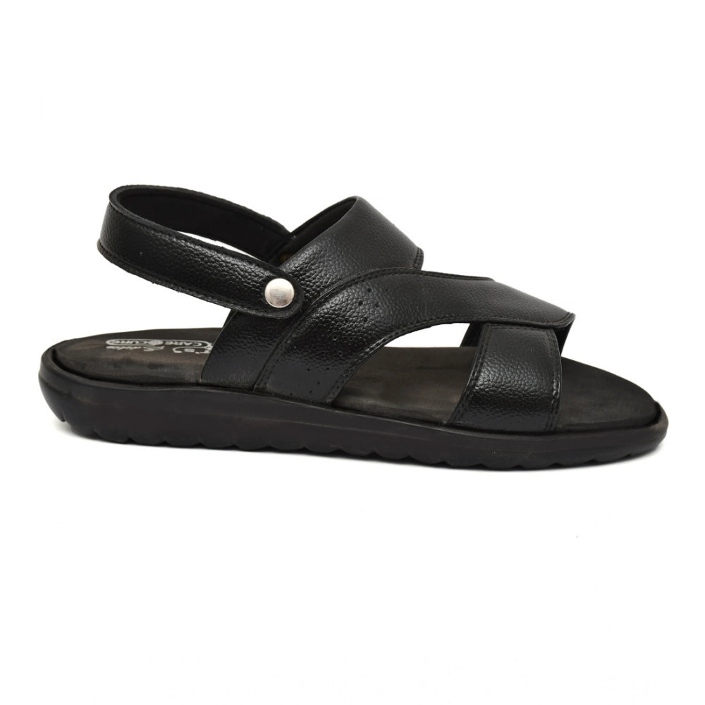 Amfyn Men's Synthetic Solid Slip On Airmix Slipper (Black)