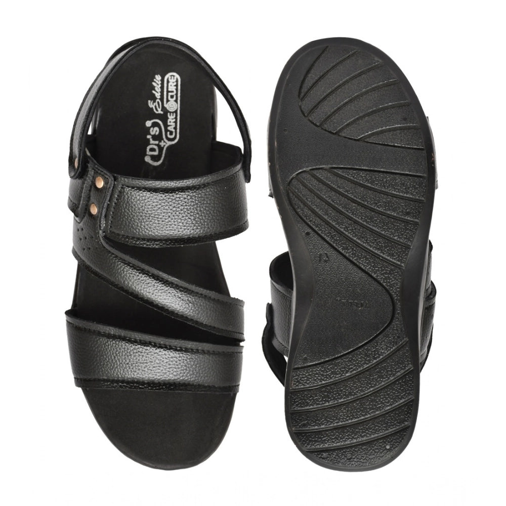 Amfyn Men's Synthetic Solid Slip On Airmix Slipper (Black)