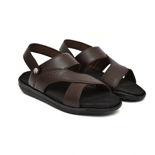 Amfyn Men's Synthetic Solid Slip On Airmix Slipper (Brown)