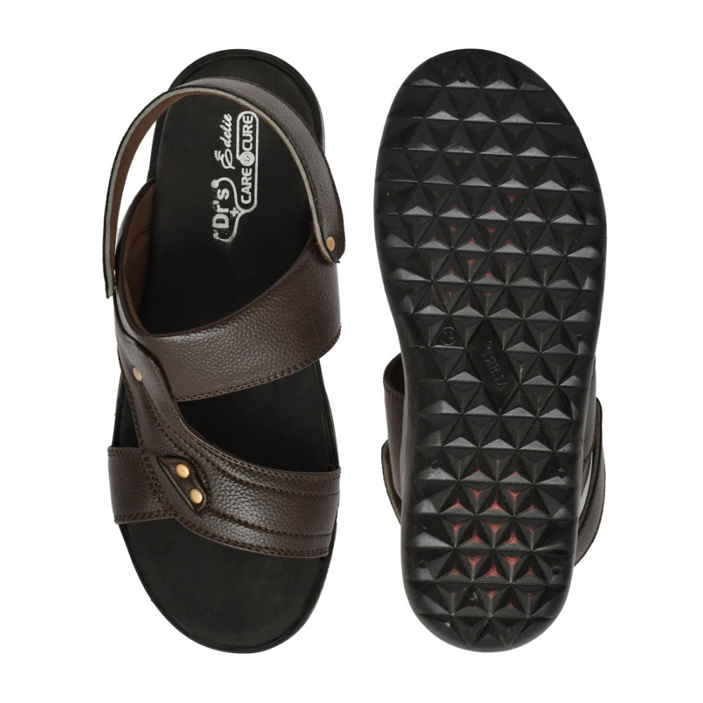 Amfyn Men's Synthetic Solid Slip On Airmix Slipper (Brown)