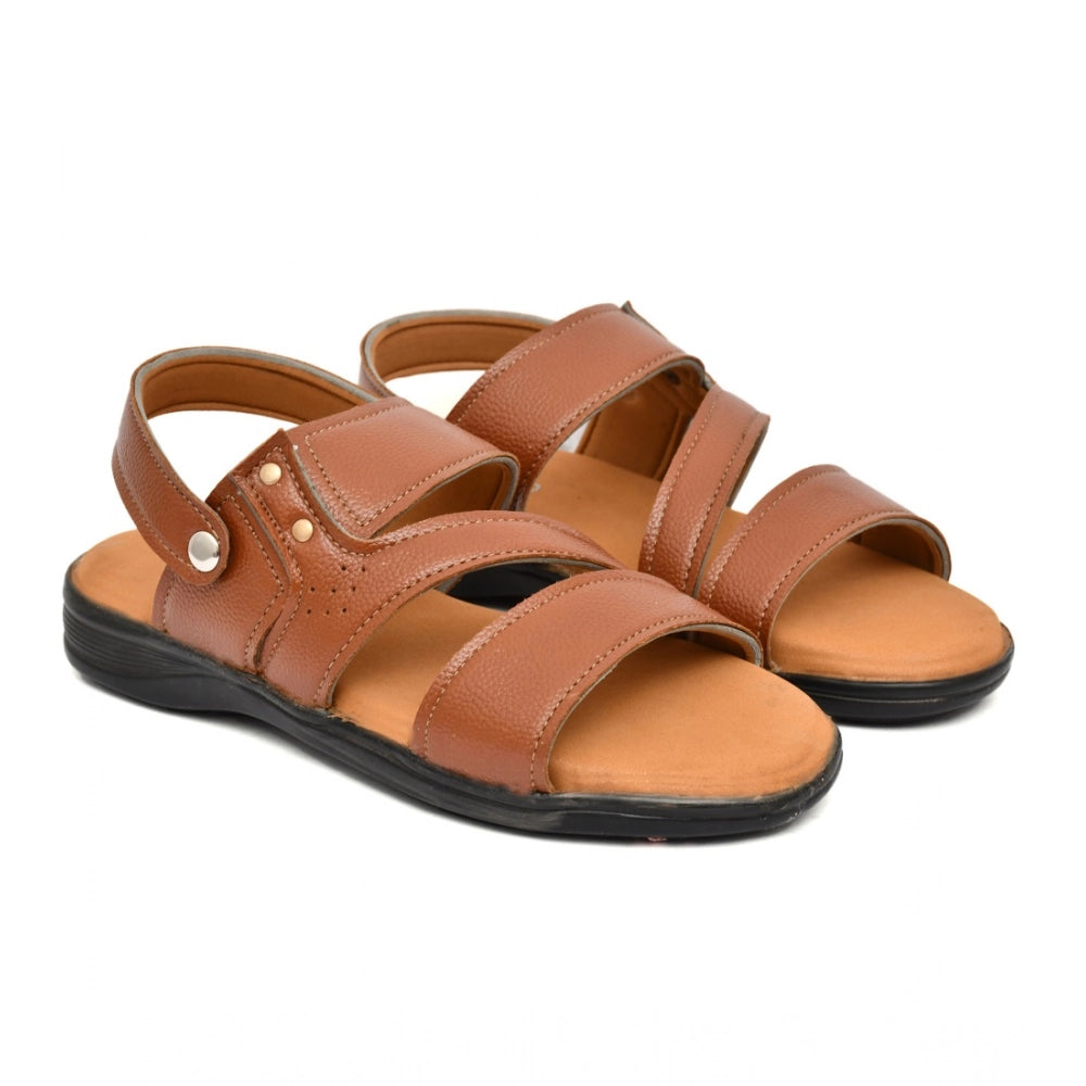 Amfyn Men's Synthetic Solid Slip On Airmix Slipper (Tan)