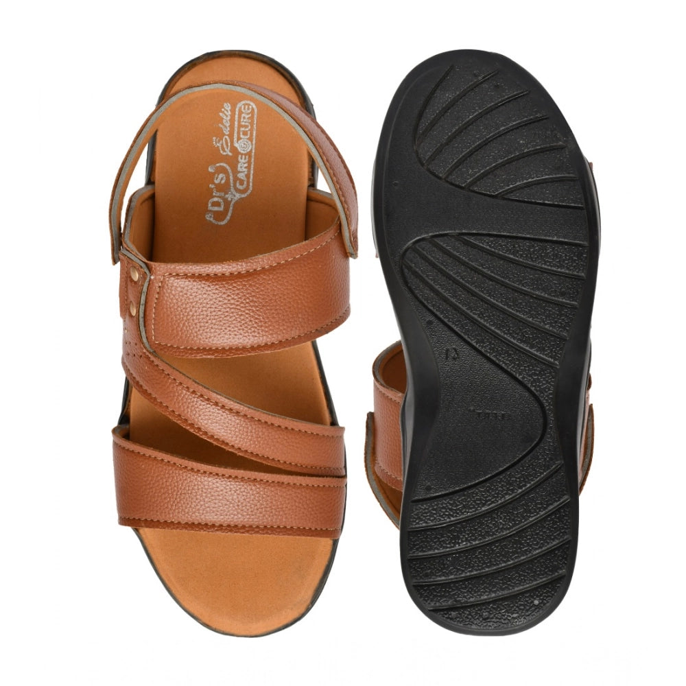 Amfyn Men's Synthetic Solid Slip On Airmix Slipper (Tan)