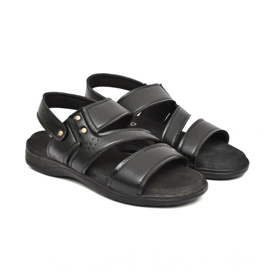 Amfyn Men's Synthetic Solid Slip On Airmix Slipper (Black)