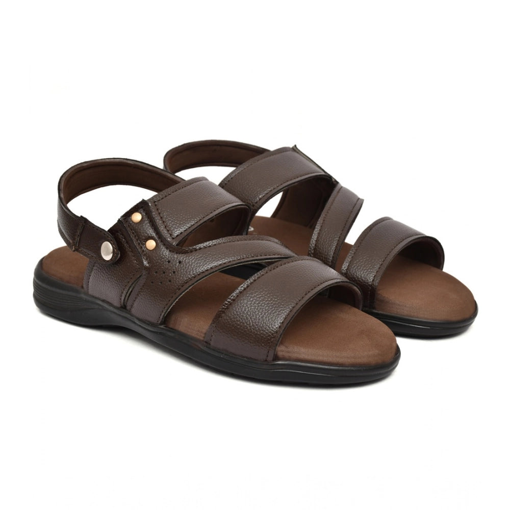 Amfyn Men's Synthetic Solid Slip On Airmix Slipper (Brown)