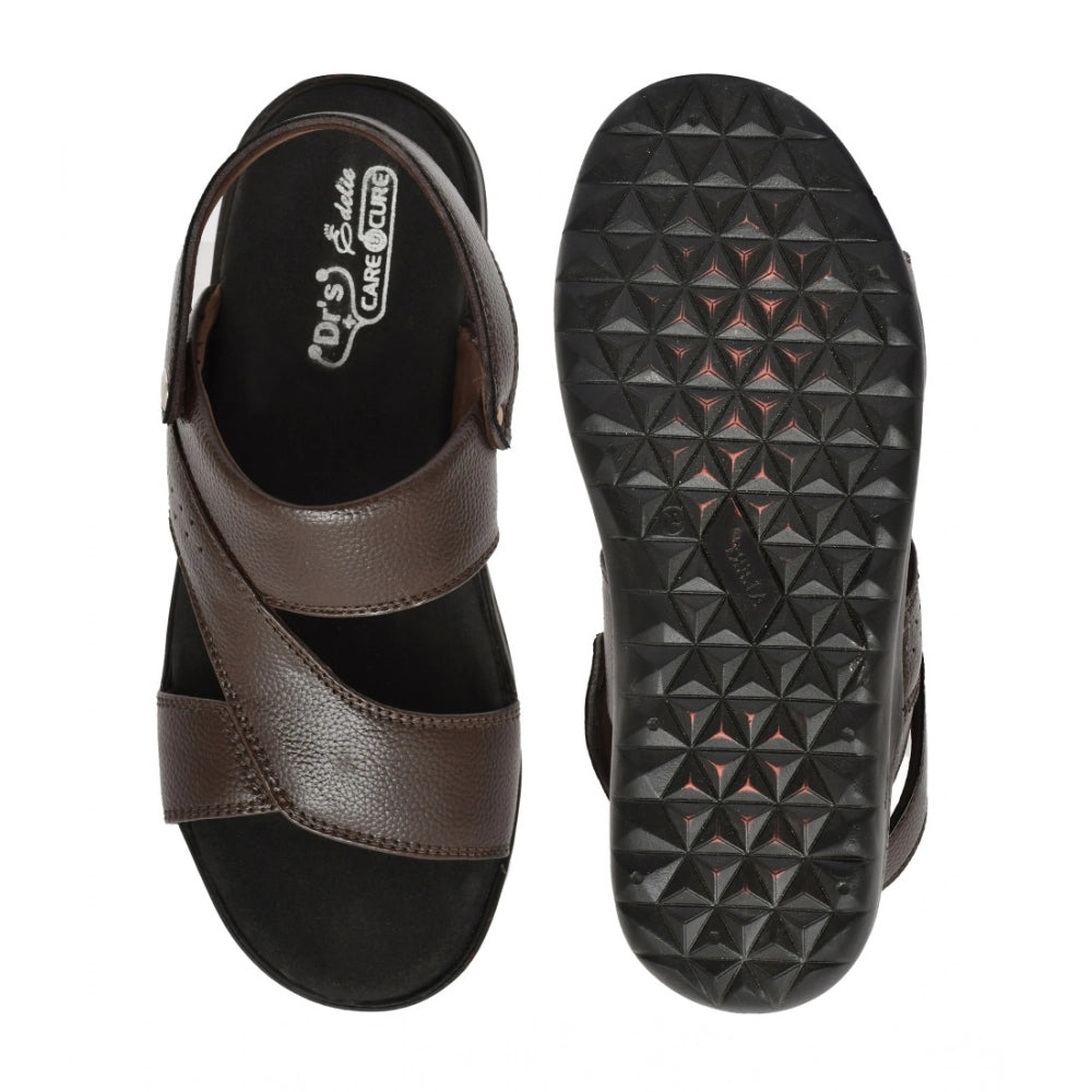 Amfyn Men's Synthetic Solid Slip On Airmix Slipper (Brown)