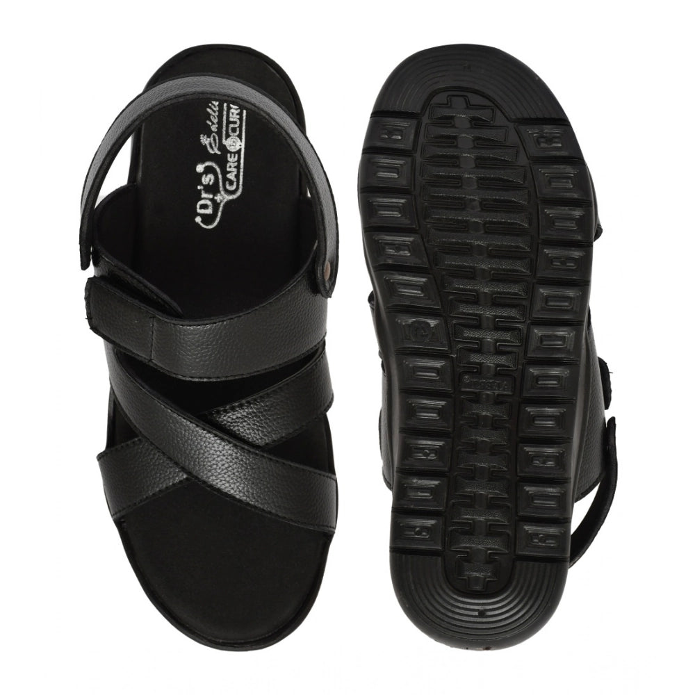 Amfyn Men's Synthetic Solid Slip On Airmix Slipper (Black)