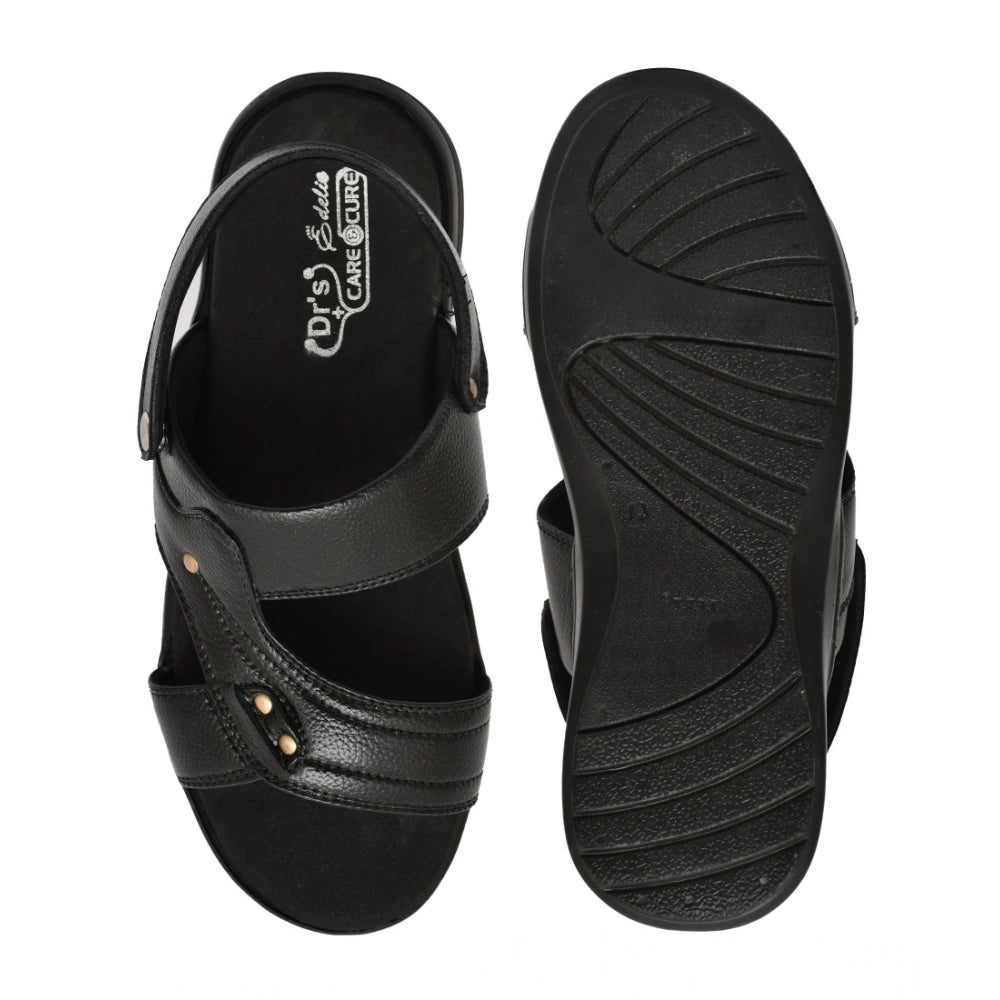 Amfyn Men's Synthetic Solid Slip On Airmix Slipper (Black)