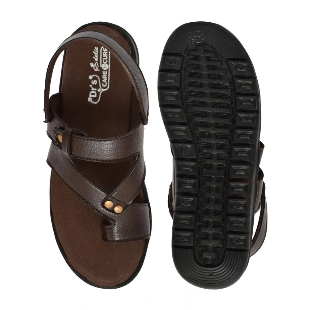 Amfyn Men's Synthetic Solid Slip On Airmix Slipper (Brown)