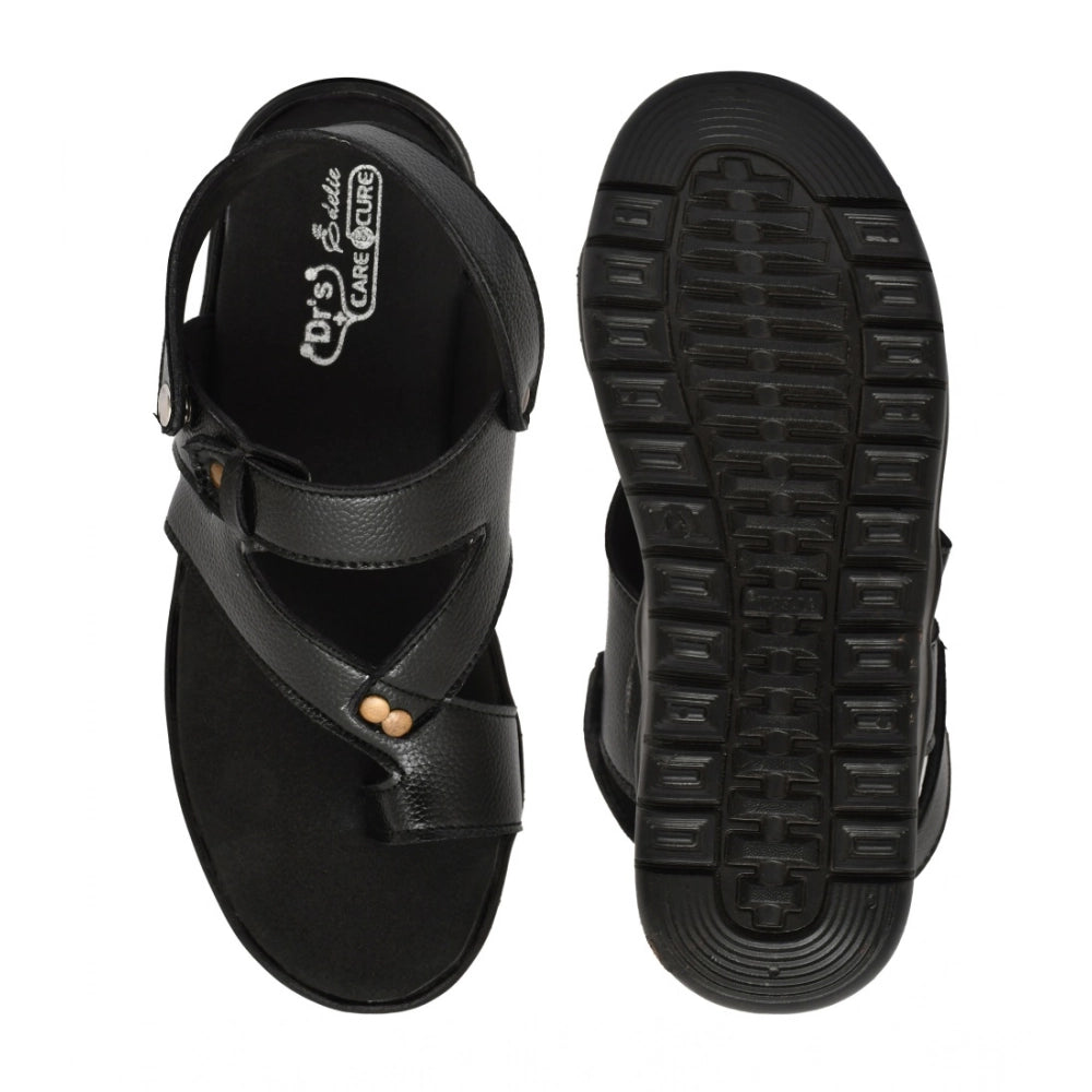 Amfyn Men's Synthetic Solid Slip On Airmix Slipper (Black)