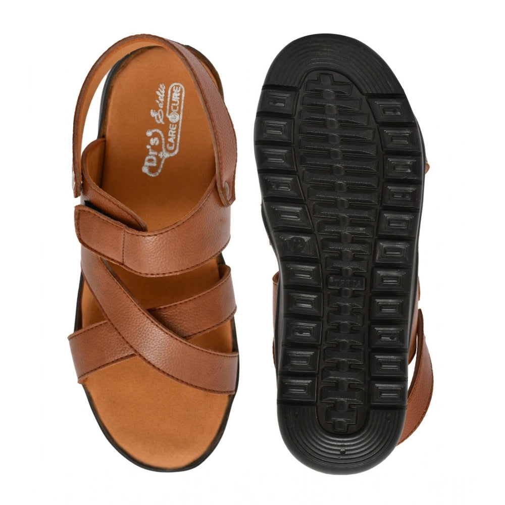 Amfyn Men's Synthetic Solid Slip On Airmix Slipper (Tan)