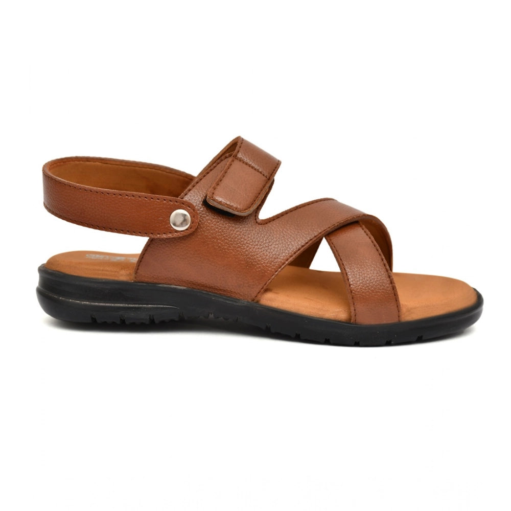 Amfyn Men's Synthetic Solid Slip On Airmix Slipper (Tan)