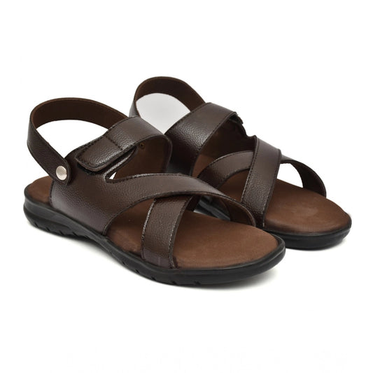 Amfyn Men's Synthetic Solid Slip On Airmix Slipper (Brown)