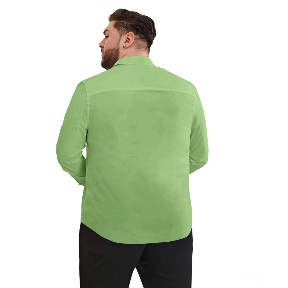Amfyn Mens Casual Cotton Solid Full Sleeve Shirt (Pista)