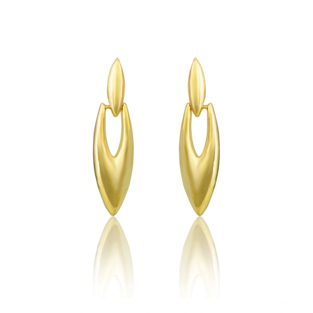 Amfyn Women's brassNew Gold Tone Polish Mini Office Earrings (Gold Plated)