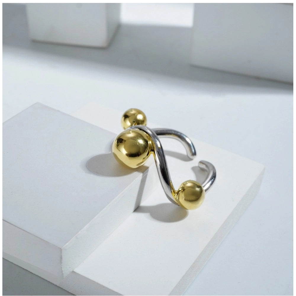 Amfyn Stainless Steel Stainless Steel Daily Wear Freesize Ring (Silver Plated)