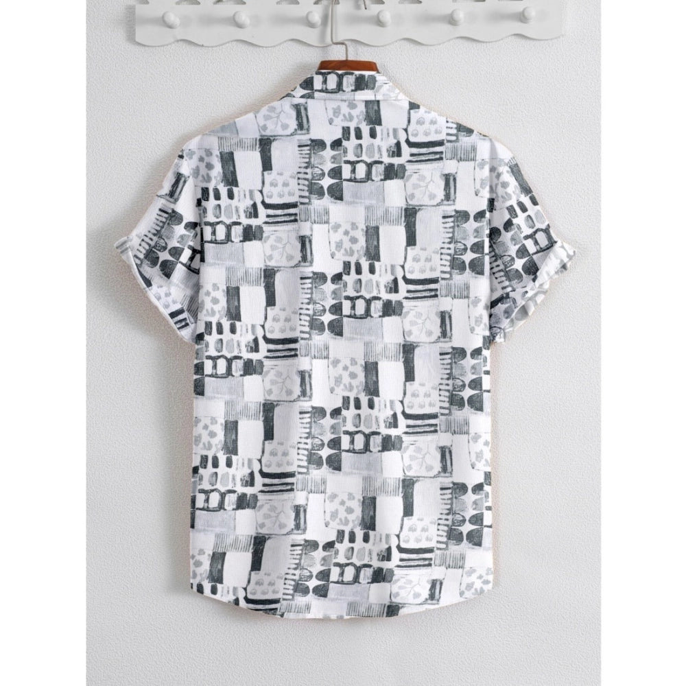 Amfyn Men's Popcon Lycra Printed Half Sleeve Shirt (Black)