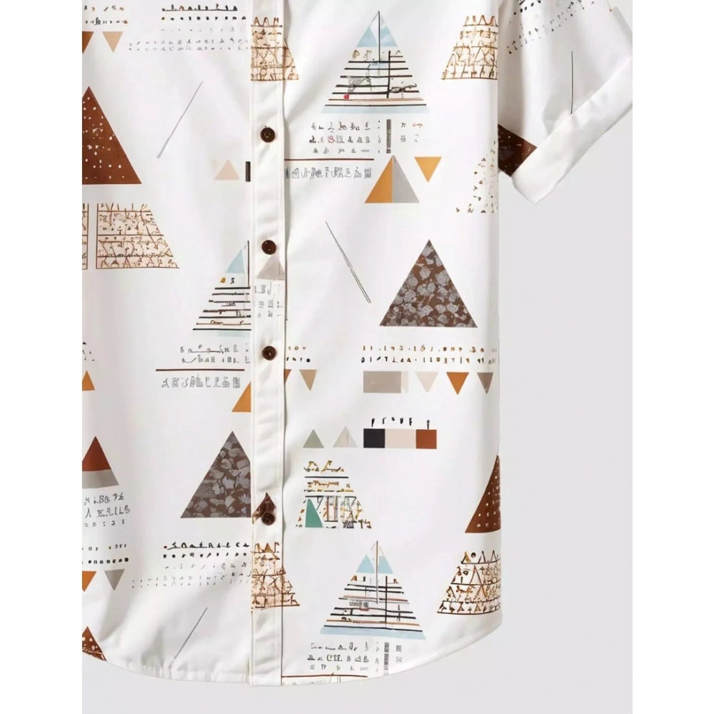 Amfyn Men's Lycra Printed Half Sleeve Shirt and Shorts Set (White)