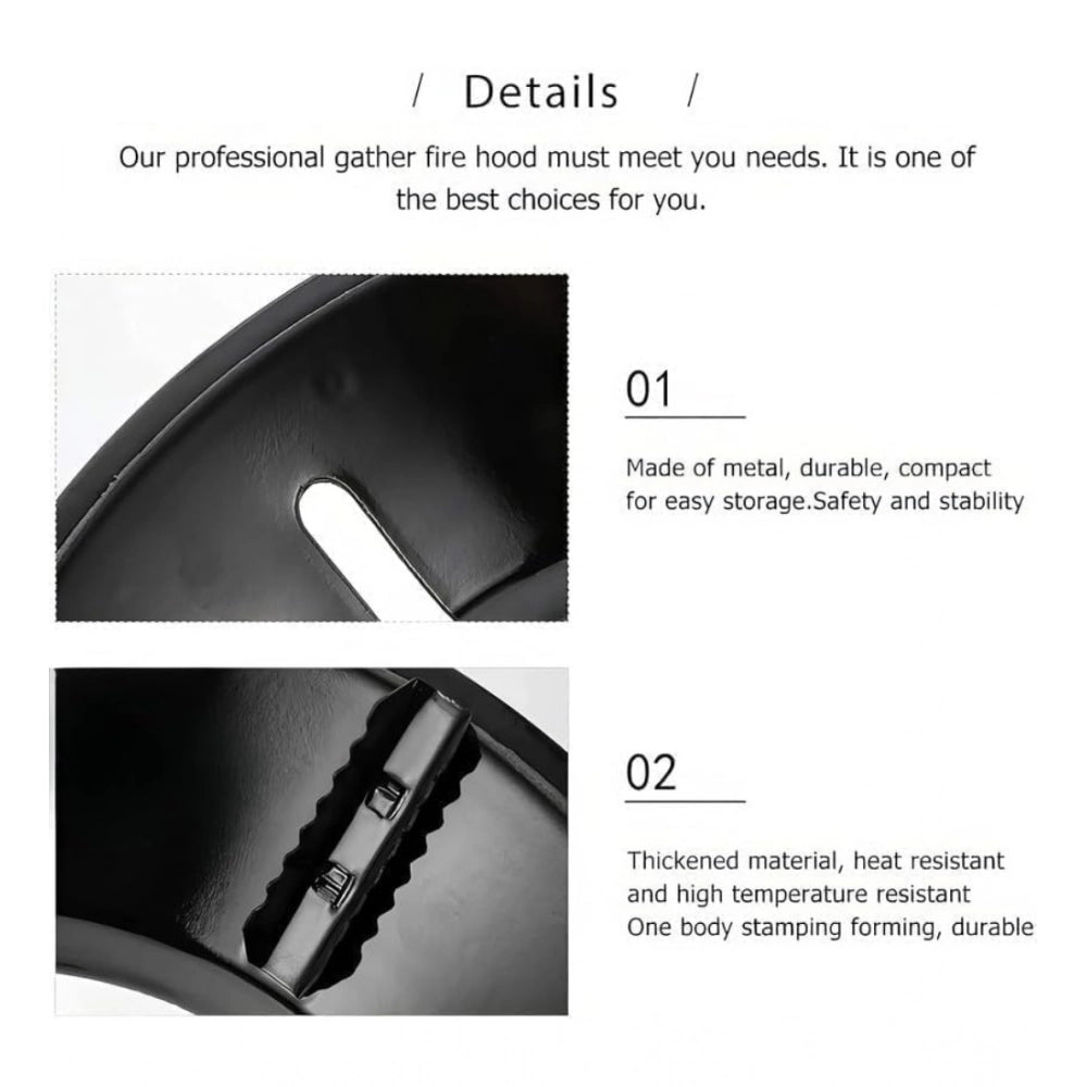 Amfyn Metal Gas Saver Burner Stand Pack of 1 (Black)