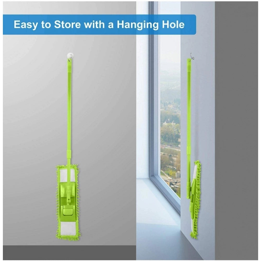 Amfyn Aluminium rod and Microfiber duster Microfiber Wet and Dry Cleaning Flat Mop with Telescopic Long Handle (Multicolor)