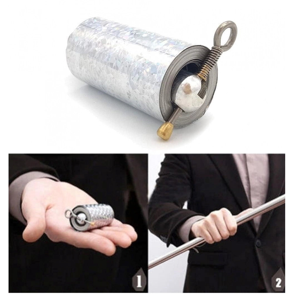 Amfyn Metal Rod Magic Stick Silver Appearing Cane Metal Steel Stick (Silver)