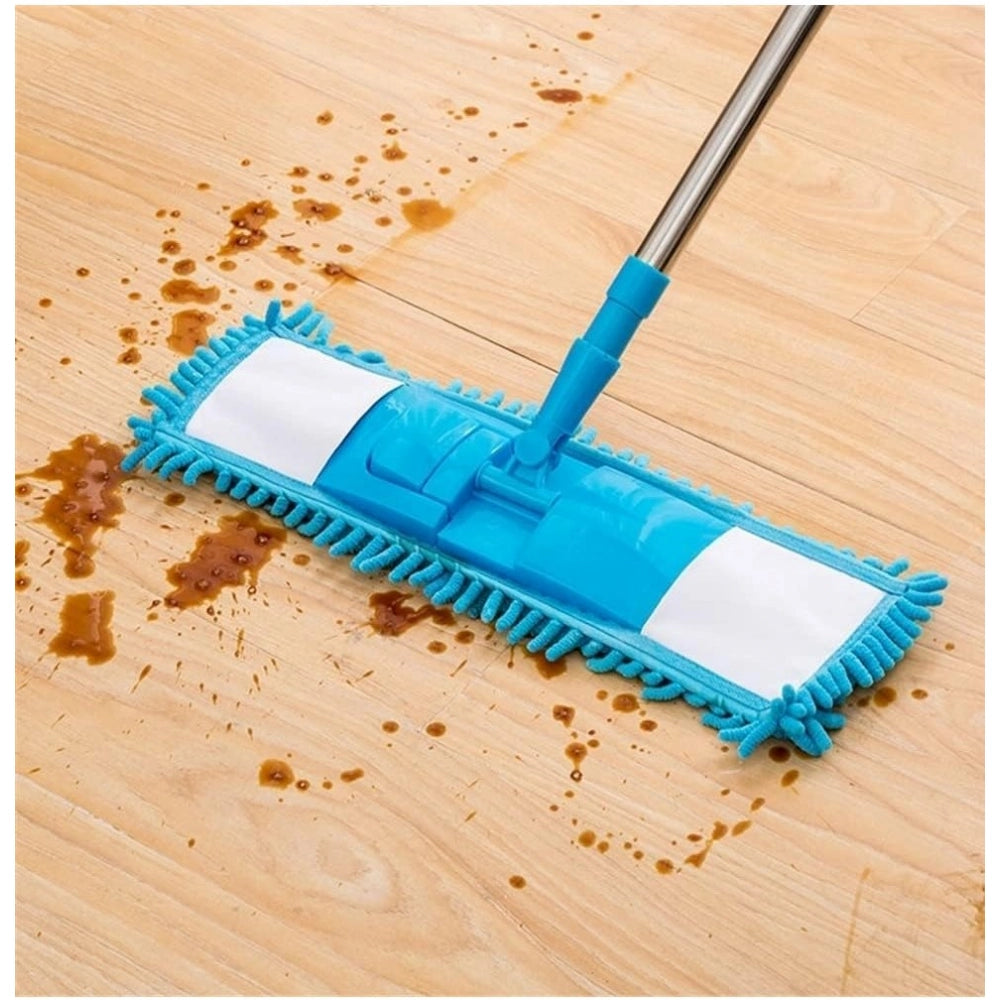 Amfyn Aluminium rod and Microfiber duster Microfiber Wet and Dry Cleaning Flat Mop with Telescopic Long Handle (Multicolor)