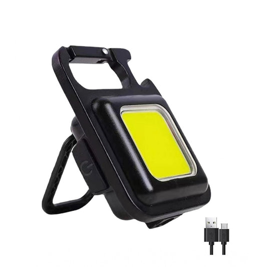 Amfyn Metal COB Keychain Light,Rechargeable Led Small Flashlight 500 Lumens Brigh Pack of 1 (Black)