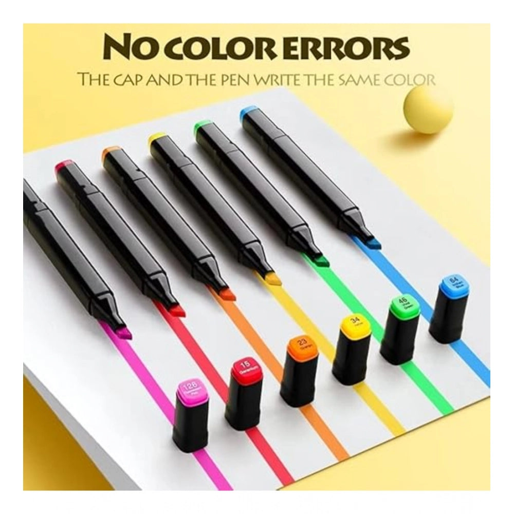 Amfyn Plastic 24Pcs Colors Art Markers Sketch Pen Dual Tip Artist Art Marker (Multicolor )